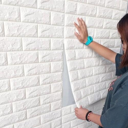 70x77cm PE Foam 3D Wall Stickers Waterproof Safty Wallpaper DIY Wall Brick Living Room Kids Bedroom Home Decorative