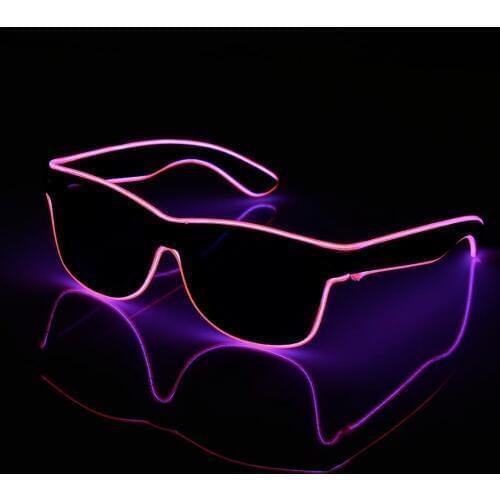 NEW Standard Black Lens Luminous LED Glasses EL Wire Neon LED Cold Light Glasses for Christmas Dancing Glowing Party Supplies