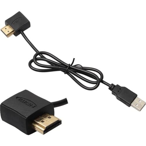 Convertor + USB 2.0 Male Charger Cable Splitter Adapter 50cm HDMI Male to Female adapter for DVD Player Projectors