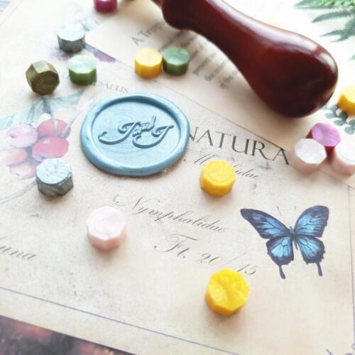 Customized two abbreviations with olive leaf design wax seal / custom wedding seal stamp / invitation seal