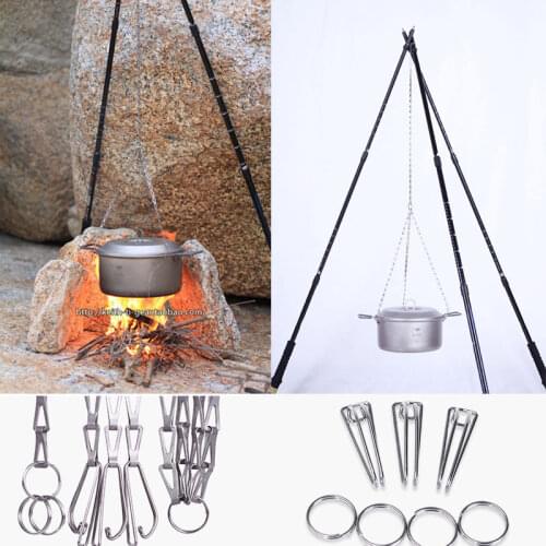 Keith KP6000(Ti1600) Titanium Outdoor Cooking Camping Campfire Pan Pot Hanging Chain