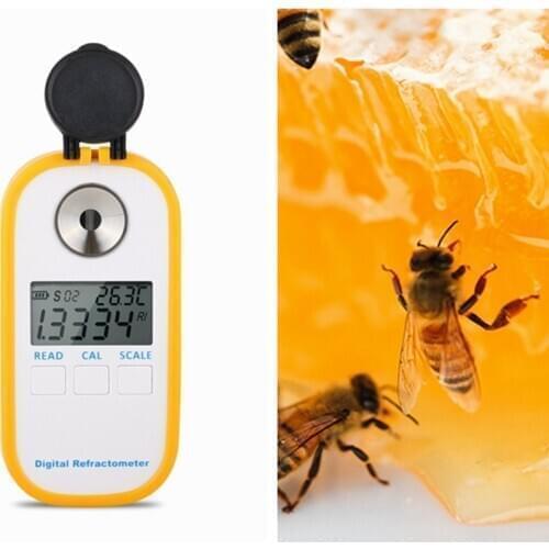 Portable Digital Honey Refractometer Brix Refractive Index Refractometer 0-90% Brix Be Water 3in1 Honey Concentration Meter