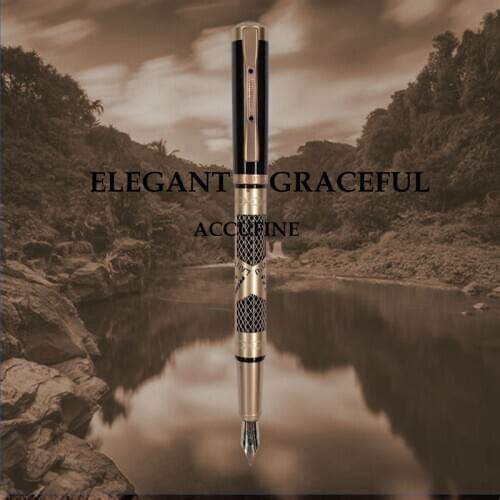 Antique vintage fountain pen for writing high quality luxury brass ink pens for school & office supplies gift