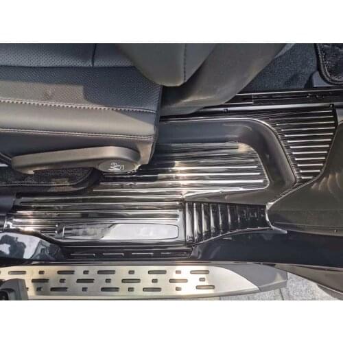 Car styling stainless steel silver and black door scuff plate lower for toyota highlander 2015 2016 2017 2018 2019