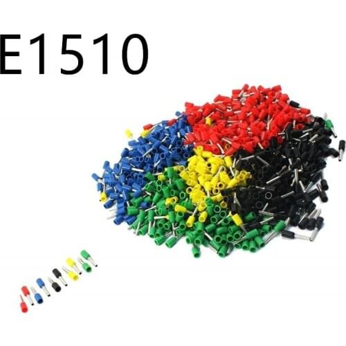 VE1510 100PCS 16AWG Long Tube Insulated End Terminal Wire Copper Crimp Connector E1510