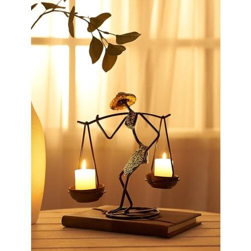 Vintage Metal Candlestick Home Decoration Handmade Candle Holder Candlestick Decor Miniature Home Decor Art Gifts L14