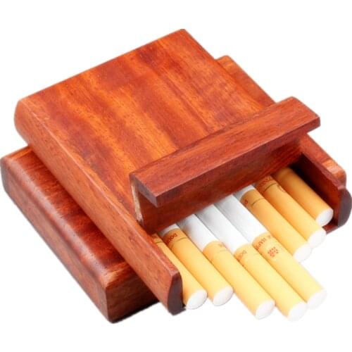 NEWYEARNEW Wooden Business Card Case Creative Cigarette Solid Wood Storage Box Personality Gifts
