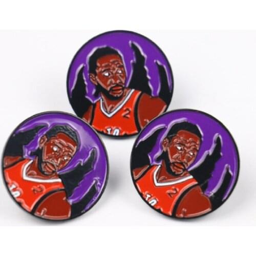 Cartoon Brooch Kawhi Leonard Badge Enamel Pin Lapel Pins Brooch Jewelry Accessory 1pcs