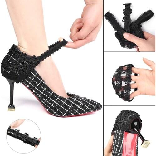 1Pair Women Lace Shoes Band High Heels Bundle Shoelace Loose Anti-skid Shoe Accessories Adjustable Elastic Band Shoelace