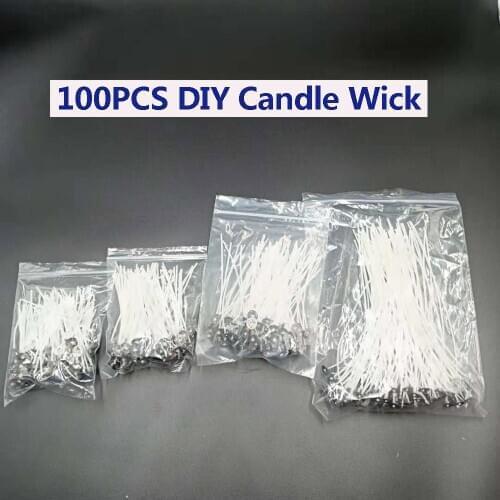 100pcs/bag Pure Cotton Core Candles Wicks 2.5/4/5/6/7/9/15/20cm DIY Candle Making Pre-waxed with Oil Wicks for Party Supplies