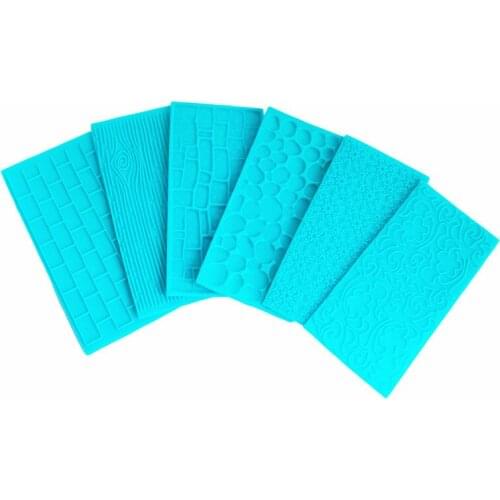6pcs/Set Fondant Silicone Cake Molds Textured Pattern Cake Border Sugar Craft Cookie Biscuit Pastry Embossing Baking Tools EF78