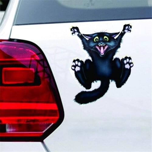 Auto Motorcycle Sticker Creative 3D Crazy Cat Style Car Stickers Decals Car Window Body Decoration Interior Accessories