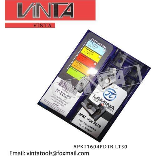 Free shipping high quality 10pcs/lot APKT1604PDTR LT30 cnc carbide milling inserts for indexable end milling cutter