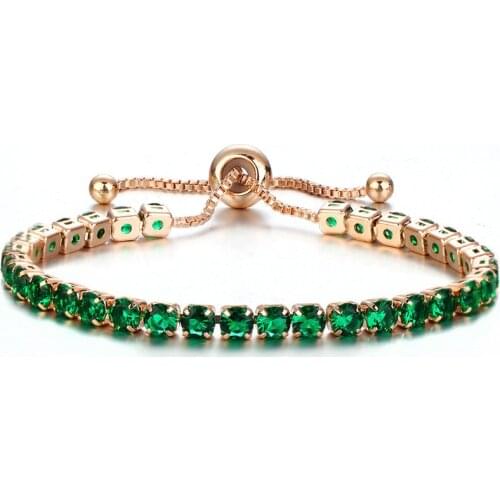 New Fashion 10 Color Crystal Bracelet CZ Bracelet Womens Adjustable Hip-Hop Chain Bracelet Best Jewelry Valentines Day Present