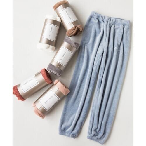 Flannel Loose Nightwear Wide Leg Sweatpants Autumn Women Trousers Soft Pants Sleepwear Korean Casual Pigama Pants Female