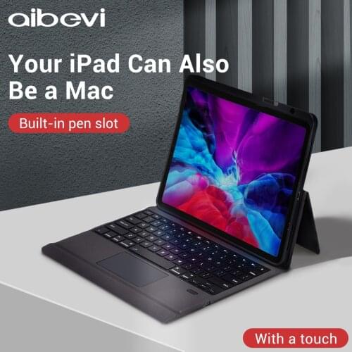 Aibevi TouchPad Keyboard Case for iPad 10.2 10.5 10.9 for Apple iPad 11 12.9 2020 Wireless Bluetooth-compatible Keyboard Case