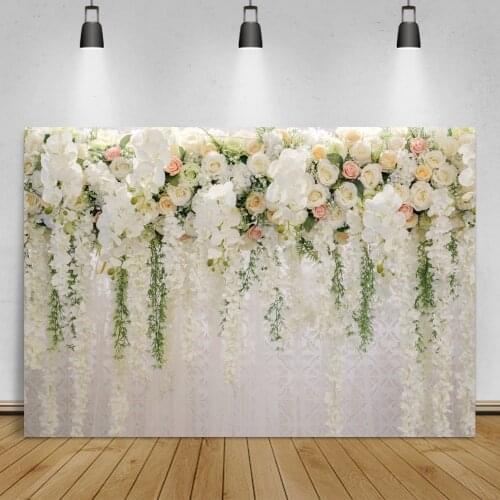 Pink Rose Wedding Flowers Backgrounds For Photography Tassel Stage Party Decor Love Bridal Portrait Photo Backdrop Photo Studio