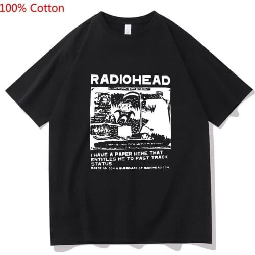 NEU Radiohead North America Tour T-shirt EU Size Men 100% Concert Tee Shirt Black Pure Short Sleeve Tees Mens Hip Hop Tshirt