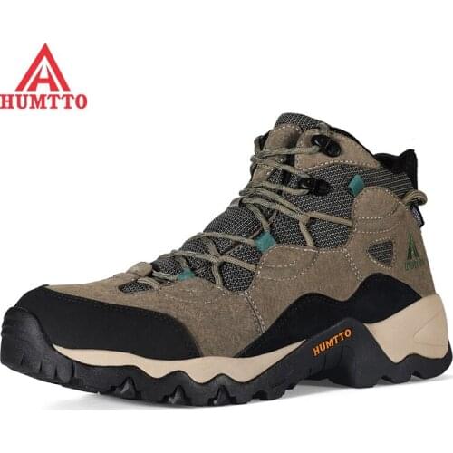 HUMTTO Waterproof Hiking Shoes for Men Trekking Mountain Outdoor Sport Tactical Mens Boots Leather Non-slip Climbing Sneakers