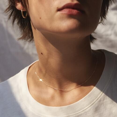 JUJIE Classic Korean 316L Stainless Steel Necklace For Women 2021 Chokers Chain Pendant Necklaces Jewelry Wholesale/Dropshipping