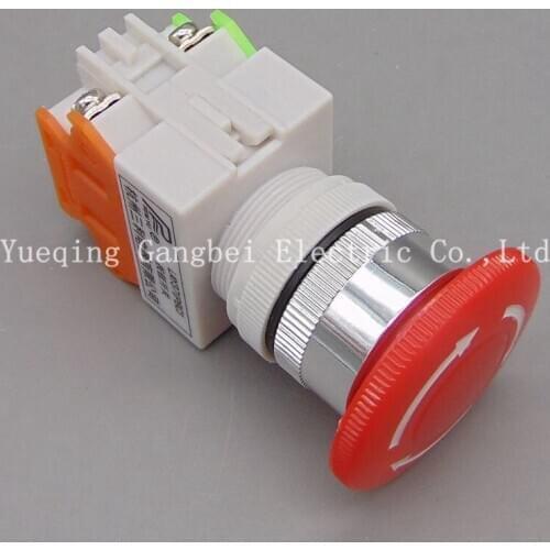 Mushroom head emergency stop button switch LAY37-11ZS Y090 self-locking button