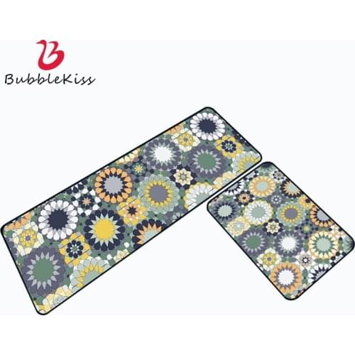 Bubble Kiss Kitchen Rugs And Carpets For Home Living Room Color Floral Printed Pattern Oil-Proof Pad Anti Slip Entry Door Mats