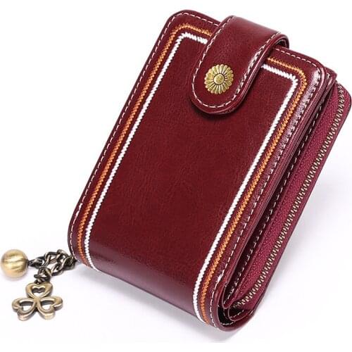 Multi-Card Organ Womens Card Holder Luxury Leather Female Wallet Fashion Brand Ladies Zipper Card Holder Hot Sale Purse