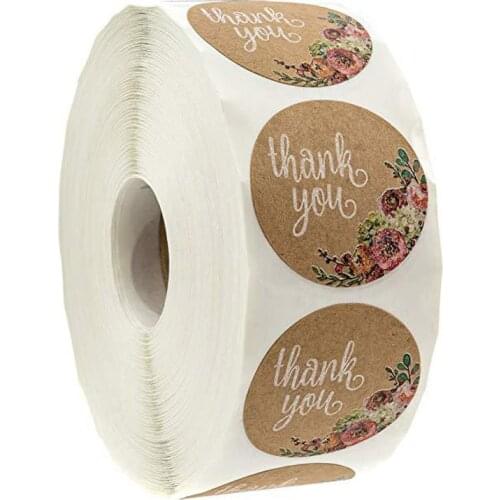 500pcs Thank You Sticker For Friends Permanent Adhensive Sticker Weddings Birthday Appreciation Labels For Family Flowers