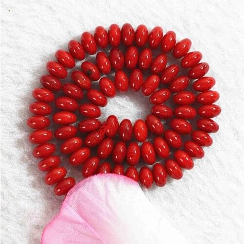 Natural Red Coral 4x6mm 5x8mm Abacus Diy Loose Beads15" B661