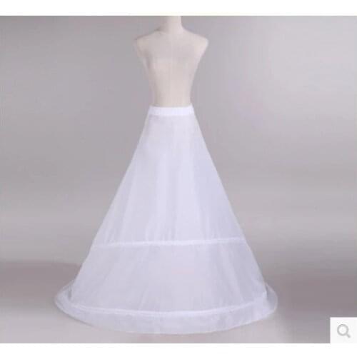 Underskirt Wedding Skirt Slip Wedding Accessories Chemise 2 Hoops For A Line Tail Dress Petticoat Crinoline