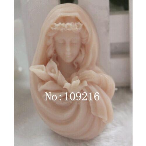 Wholesale!!!1pcs Girle with Bird of Peace(zx813) Silicone Handmade Soap Mold Crafts DIY Mould