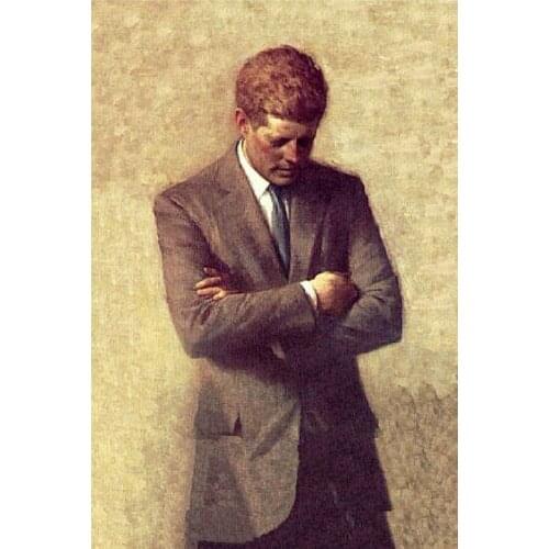 Excellent Oil painting PRESIDENT of America - John F. Kennedy standing