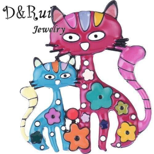 Mothers Day Gift Enamel Cartoon Cat Cats Brooches For Women Animal Deisgn Pin Funny Kitty Jewelry High Quality Brooch New 2020