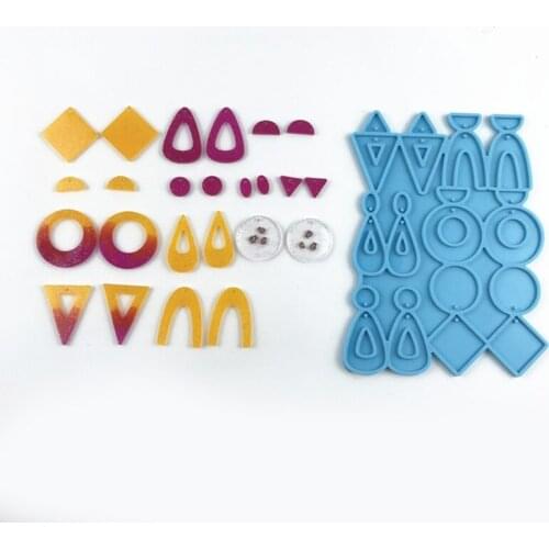 Earrings Epoxy Resin Mold Ear Studs Dangle Casting Silicone Mould DIY Crafts Jewelry Pendants Making Tool