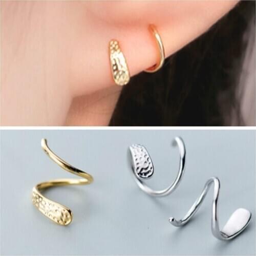 Huitan Simple Stylish S Shape Women Earrings Silver Color/Gold Color Available Versatile Girl Earrings Daily Wear Trendy Jewelry