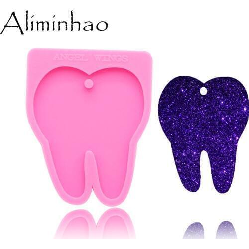 DY0158 Shiny tooth Silicone Molds For DIY key ring Truck and epoxy resin Mold Craft custom keychain