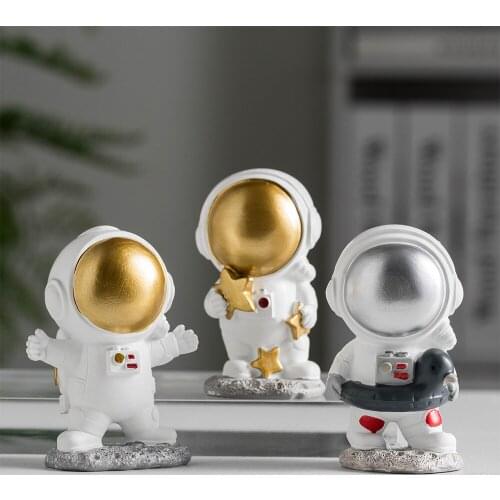 Modern Resin Astronaut Figurines Home Decor Character Spaceman Statue Miniature Figurines for Decor Bedroom Desktop Decor Gift