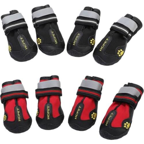 Reflective Dog Pet Boots Waterproof Rain Booties Non-Slip Sole Black Paw Protection Outdoor Bulldog Teddy Dog Shoes