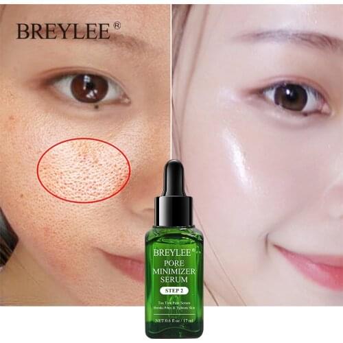 BREYLEE Pore Minimizer Serum Shrink Pores Tightens Skin Care Moisturizing Whitening Anti-aging Oil Control Facial Essence 17ml