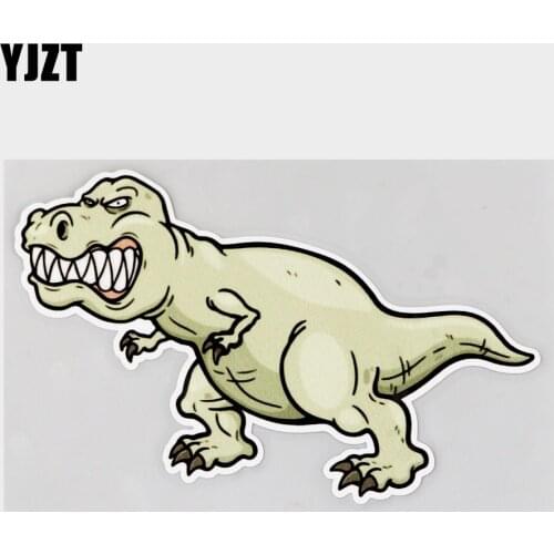 YJZT 15.7CM×9.7CM Ferocious Dinosaur Foraging Cool Decal PVC Car Sticker 11C-0288