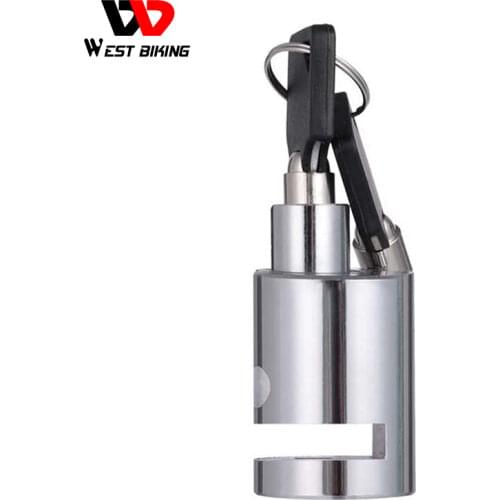 WEST BIKING Stainless Steel Bicycle Lock Mini Anti-Theft Bike Brake Disc Safety Lock Waterproof Cycling Bike Disc Security Lock