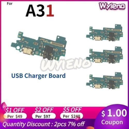 Wyieno For Samsung Galaxy A31 SM-A315F Charger Port USB Charging Dock Plug Flex Cable Microphone Mic Board Replacement