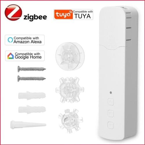 Zigbee 3.0 Smart Pull Bead Curtain Motor Auto Motorized Curtain Tuya APP Voice Remote Control Works With Alexa Google Home