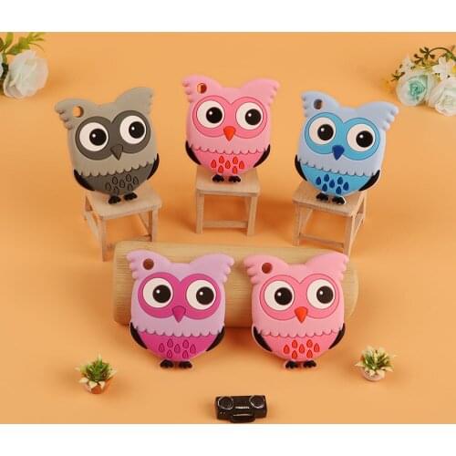 Kovict BPA Free 1PC owl Silicone Baby Teether rodent Baby Teething Toys Chewable Animal Shape Baby Products Nursing Gift