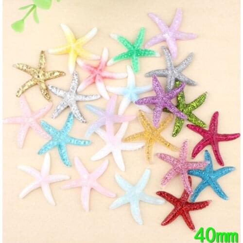 10Pcs 40mm Ocean Cute Realistic Resin Starfish Charms DIY Scrapbooking Phone Case Decorative Craft Cabochons Hair Clip Accessory
