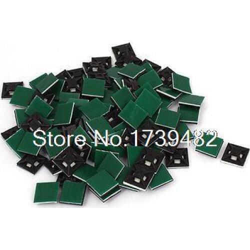 100pcs 13mmx13mm Square Self-Adhesive Cable Tie Mount Bases for 3mm Zip Tie