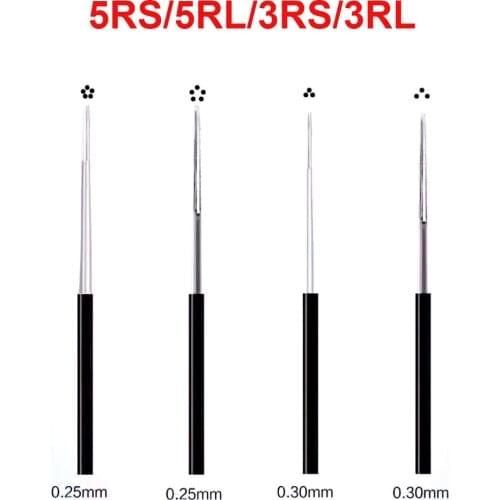 100pcs Microblading Permanent Makeup Eyebrow 3RL 3RS 5RL 5RS Manual ROUND Tattoo Fog Needles For Lamina Blade Agulhas Tebori