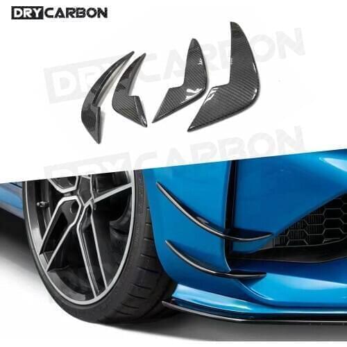 Dry Carbon Fiber Front Bumper Side Fin Canards Flaps Trims Splitters for BMW 2 Series F87 M2 2016 2017 2018