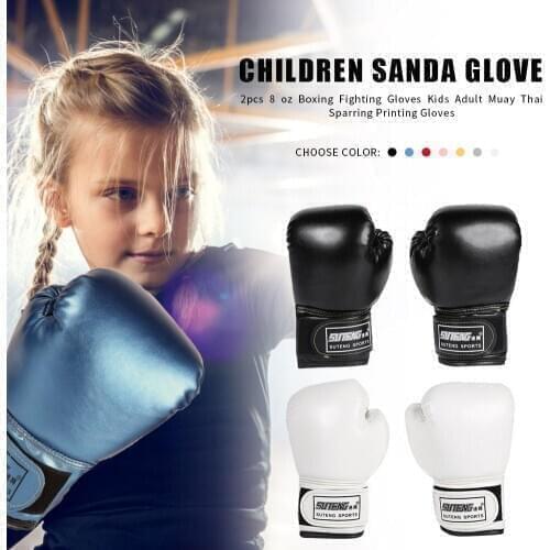 2pcs Boxing Training Fighting Gloves Leather Kid Sparring Breathable Muay Thai Sparring Punching Karate Kickboxing Gloves