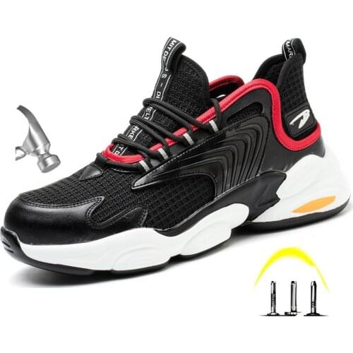 2021 Male Work Boots Indestructible Safety Shoes Men Steel Toe Shoes Puncture-Proof Work Sneakers Male Shoes Adult Work Shoes